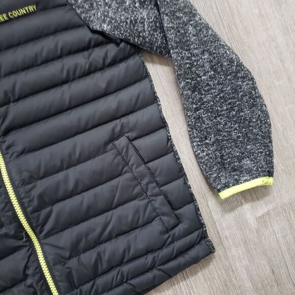 Free Country Womens M Black Green Down Filled Quilted Puffer Long Sleeve Jacket - Picture 4 of 13